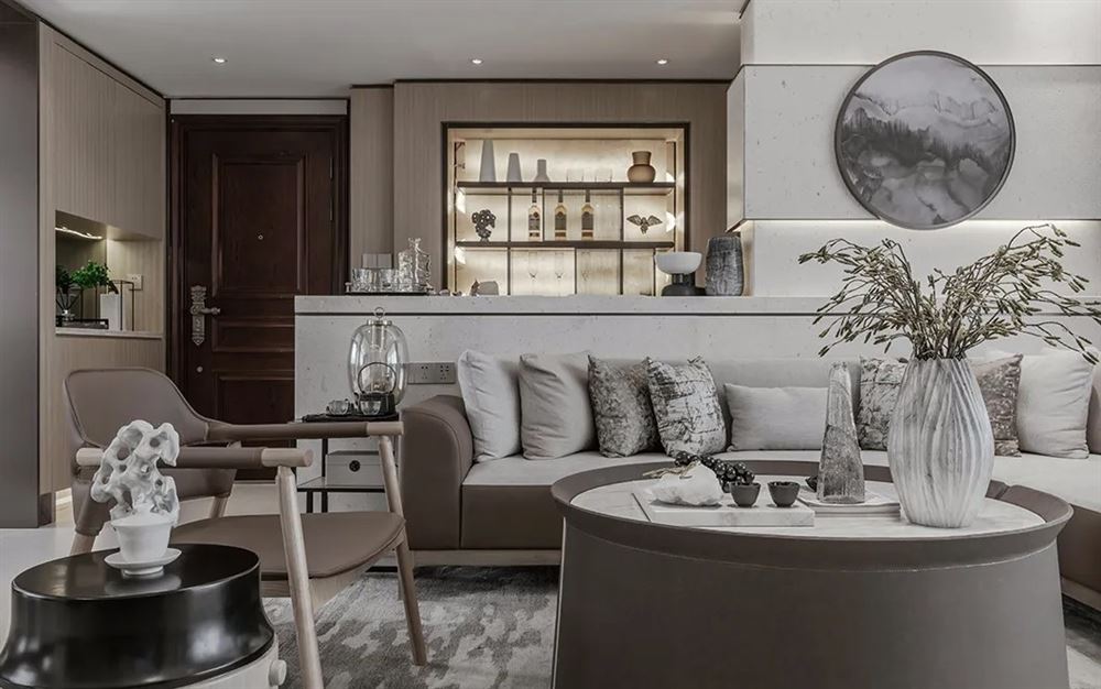 昭通市新聞媒體中心住宿樓新中式風格三居室裝修案例