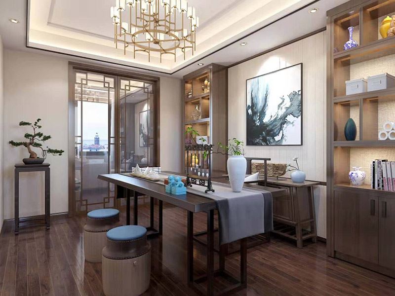 昭通市濱河小區新中式風格別墅裝修案例