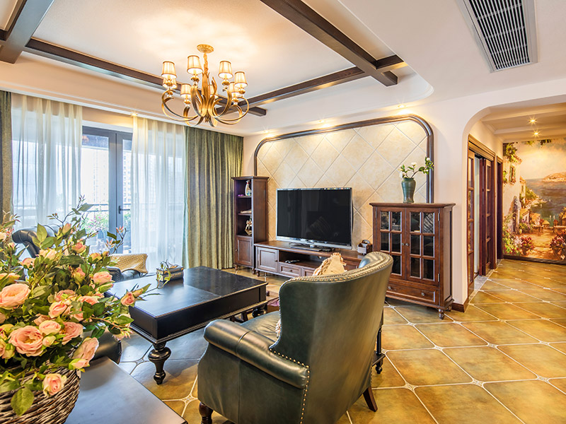 佛山市萬科金域水岸美式風格三居室裝修案例