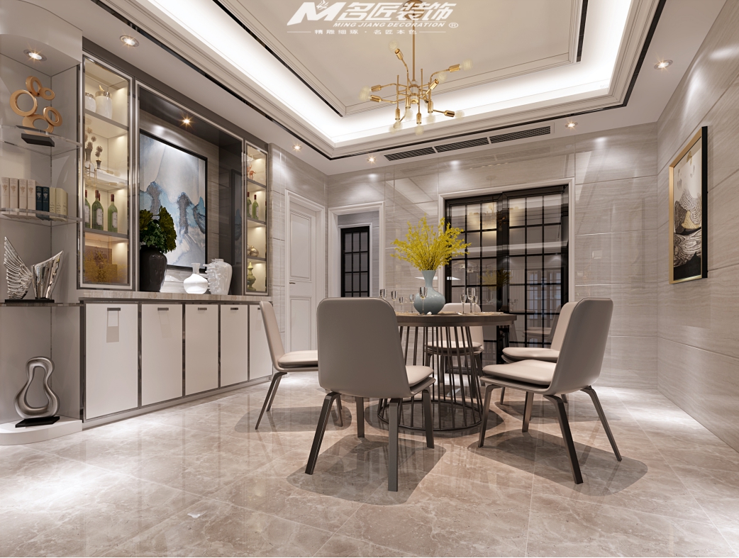 日照市轎頂山花園現代簡約風格五居室裝修案例