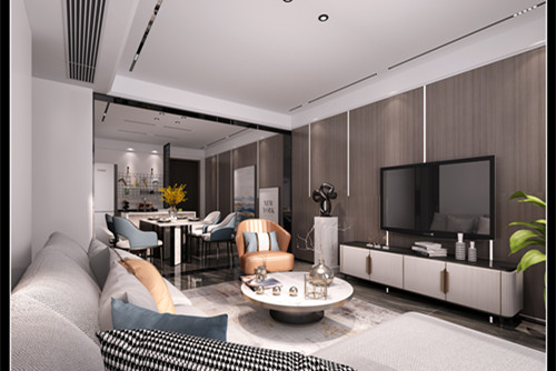 玉林市歐景嘉園輕奢風格三居室裝修案例