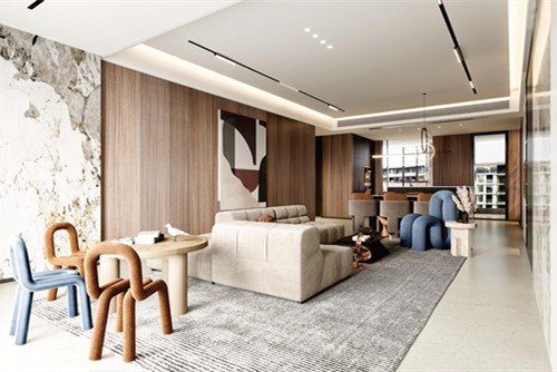 江門101-200平米輕奢風格華強公館裝修設計效果圖