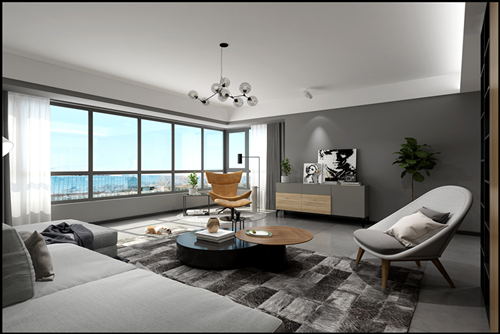 佛山市萬科中駿金域西江現(xiàn)代風(fēng)格平層裝修案例