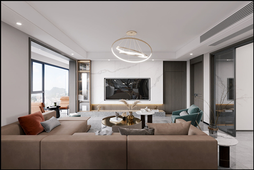 佛山市佛奧灣現代風格平層裝修案例